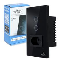 Interruptor Inteligente Wifi 2 Botões Touch 1 Tomada 16A Bivolt Smartlife Tuya PandaPlus Alexa Google Comando Voz e App Interruptor Inteligente Wifi 2 Botões Touch 1 Tomada 16A Bivolt Smartlife Tuya PandaPlus Alexa Google Comando Voz e App