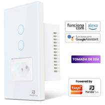 Interruptor Inteligente Wifi 2 Botões Touch 1 Tomada 16A Bivolt Smartlife Tuya PandaPlus Alexa Google Comando Voz e App Interruptor Inteligente Wifi 2 Botões Touch 1 Tomada 16A Bivolt Smartlife Tuya PandaPlus Alexa Google Comando Voz e App