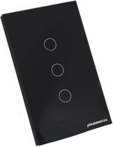 Interruptor Inteligente Wifi 3 botões Preto NovaDigital