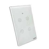 Interruptor Inteligente Wifi 4 Botões Touch 4x2 Alexa Tuya Smart Life Bivolt Branco