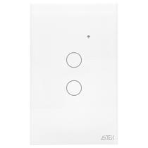 Interruptor Inteligente WiFi Aitek ALPHA1002 2 Botões Branco Alexa Google Home Automação Bivolt Homologado Anatel