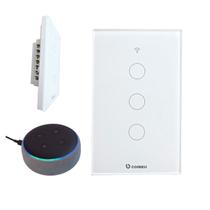 Interruptor Inteligente WiFi, Smart Sem Fio Multifuncional 3 botões (MB303 com neutro) Compatível Com Alexa Google