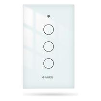 Interruptor Inteligente Wifi Velds 3 Botões Touch, Compatível C/ Alexa E Google, 4x2 Bivolt Branco