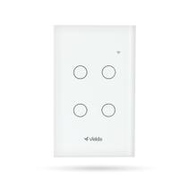 Interruptor Inteligente Wifi Velds 4 Botões Touch, Compatível com Alexa e Google, 4x2 Bivolt Branco
