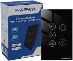Interruptor Inteligente Wifi Ventilador Exaustor Novadigital Tuya Smart Life Alexa 110v 220v Bivolt Preto Interruptor Inteligente Wifi Ventilador Exaustor Novadigital Tuya Smart Life Alexa 110v 220v Bivolt Preto
