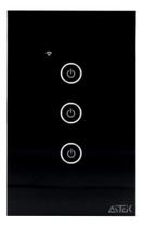 Interruptor Inteligente Wifi Wirelles 3 Botões Alexa Preto