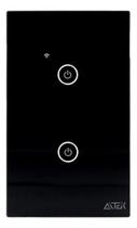 Interruptor Inteligente Wireless 2 Botões Touch Alexa Preto