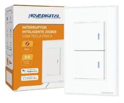 Interruptor Inteligente Zigbee 2 Teclas Física Novadigital