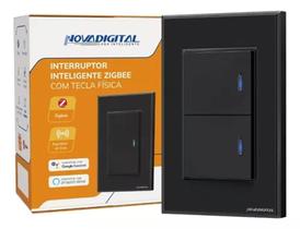 Interruptor Inteligente Zigbee 2 Teclas Física Novadigital Preto