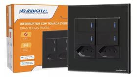 Interruptor Inteligente Zigbee 4 Física 2 Tomada NovaDigital