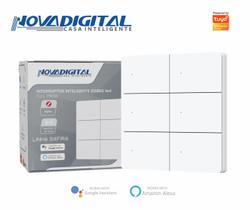 Interruptor Inteligente Zigbee 6 Botões 4X4 Branco Linha Safira Novadigital Interruptor Inteligente Zigbee 6 Botões 4X4 Branco Linha Safira Novadigital