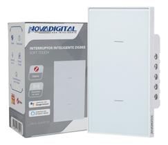 Interruptor Inteligente Zigbee Linha Quartzo Novadigital 10 A 2 Botões Branco QZ-2W