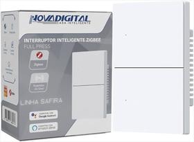Interruptor Inteligente Zigbee Novadigital 2 Teclas Botões Safira 4x2 Branco Interruptor Inteligente Zigbee Novadigital 2 Teclas Botões Safira 4x2 Branco