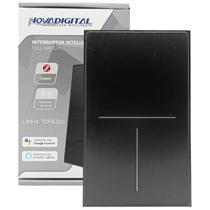 Interruptor Inteligente Zigbee Novadigital 3 Teclas Botões Tecla Full Switch Topázio Tuya Smart Life Compatível Alexa Google 110v 220v Bivolt Preto