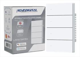 Interruptor Inteligente Zigbee Novadigital 4 Teclas Botões Safira 4x2 Branco Interruptor Inteligente Zigbee Novadigital 4 Teclas Botões Safira 4x2 Branco