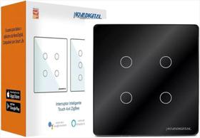 Interruptor Inteligente Zigbee NovaDigital 4x4 de 4 Botões Preto