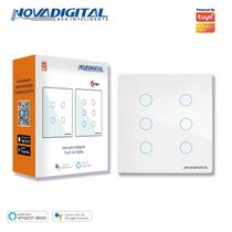 Interruptor Inteligente Zigbee Novadigital 6 Botões BRANCO Smart Life Alexa110v 220v ZTS-US6-W