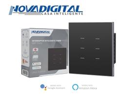 Interruptor Inteligente Zigbee Soft Touch 6 teclas Quartzo da NovaDigital QZ-4x4-06-B - PRETO Interruptor Inteligente Zigbee Soft Touch 6 teclas Quartzo da NovaDigital QZ-4x4-06-B - PRETO