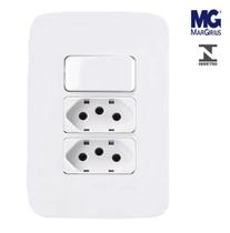 Interruptor Intermediário + 2 Tomada 20A Branco Margirius B3