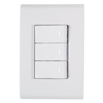 Interruptor Liz 3 Teclas Simples Com Placa Branca Tramontina