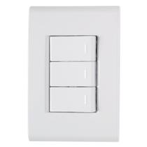 Interruptor Liz 3 Teclas Simples Com Placa Branca Tramontina