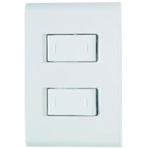 Interruptor Lizflex Tramontina 2 Teclas Paralelas 10A 250V com Placa Branca Interruptor Lizflex Tramontina 2 Teclas Paralelas 10A 250V com Placa Branca