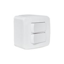 Interruptor Miluz Schneider de Sobrepor Simples 2 Teclas 10A Branco Interruptor Miluz Schneider de Sobrepor Simples 2 Teclas 10A Branco