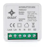 Interruptor Mini Modulo Embutido Ekaza T109 WiFi Branco