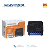 Interruptor mini relé Inteligente Zigbee 2 Canais Tuya Smart Life Alexa Smart Switch NovaDigital