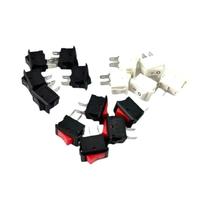 Interruptor Mini Rocker Preto E Vermelho 15pcs SPST Snap-in AC 250V 3A 125V 6A 2 Pinos On-off