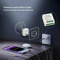 Interruptor Mini Smart WiFi 16A Com Controle Duplo E Temporizador Remoto Interruptor Mini Smart WiFi 16A Com Controle Duplo E Temporizador Remoto