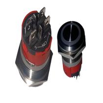 Interruptor momentâneo de inox led azul 12V 18A 6 PINOS 22mm Interruptor momentâneo de inox led azul 12V 18A 6 PINOS 22mm