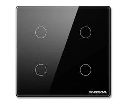 Interruptor Nova Digital Preto 4 teclas Wifi 4x4 com RF