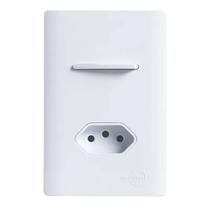 Interruptor Novara Branco 1 Tecla Simples E Tomada 10A 4x2 Com Placa Dicompel