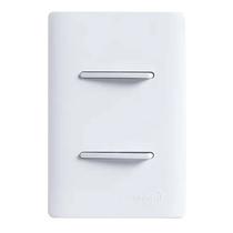 Interruptor Novara Branco 2 Teclas Simples 4x2 Com Placa Dicompel