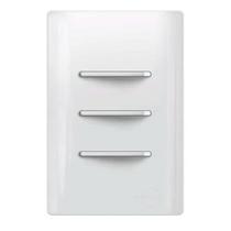 Interruptor Novara Branco 3 Teclas Simples 4x2 Com Placa Dicompel