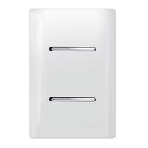 Interruptor Novara Branco E Cromado 2 Tecla Simples 4x2 Com Placa Dicompel