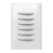 Interruptor Novara Branco E Cromado 6 Teclas Simples 4x2 Com Placa Dicompel