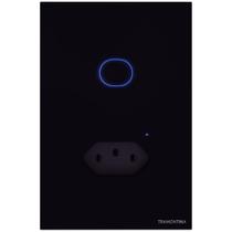 Interruptor Onne Touch Smart Tramontina Preto com 1 Canal e 1 Tomada 2P+T 10 A 250 V