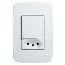 Interruptor Origen 2 Teclas Simples E Tomada 10A 250V Branco Abb Interruptor Origen 2 Teclas Simples E Tomada 10A 250V Branco Abb