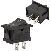 Interruptor oscilante Oiyagai KCD1-101 6A 250V 2 pinos SPST preto x30 Interruptor oscilante Oiyagai KCD1-101 6A 250V 2 pinos SPST preto x30