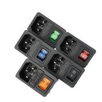 Interruptor Oscilante Vermelho com Fusível 10A e Conector IEC320 C14