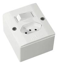Interruptor par.+ tomada 2P+T 10A Mec Tronic