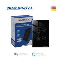 Interruptor para Ventilador e Exaustor Wi-Fi Novadigital Preto