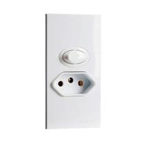 Interruptor Paralelo 10A 1 Tecla e Tomada para Móvel Branco Sleek Margirius