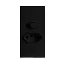 Interruptor Paralelo 10A 1 Tecla e Tomada para Móvel Preto Ebony Margirius Interruptor Paralelo 10A 1 Tecla e Tomada para Móvel Preto Ebony Margirius