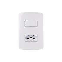 Interruptor Paralelo 10a E Tomada 2p+t 20a Margirius B3 Com Placa 4x2 Branco Interruptor Paralelo 10a E Tomada 2p+t 20a Margirius B3 Com Placa 4x2 Branco