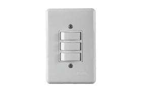 Interruptor Paralelo 3 Teclas 6A 250V com Placa 4x2 Stylus - Ilumi Interruptor Paralelo 3 Teclas 6A 250V com Placa 4x2 Stylus - Ilumi