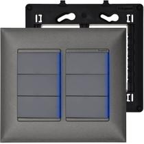 Interruptor Paralelo 4x4 6 Teclas Pial Plus+ Prata Alumínio Com Led