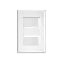 Interruptor Paralelo Duplo Fame Evidence com Placa 4x2 Branco